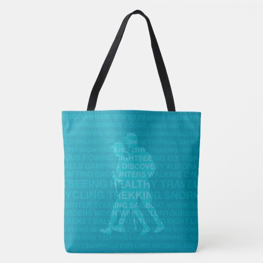 Healthy Trekking Turquoise Wordbek Bag Tote Bag (Voorkant)