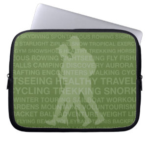 Healthy Trekking Typography Olive Natte Suit Laptop Sleeve