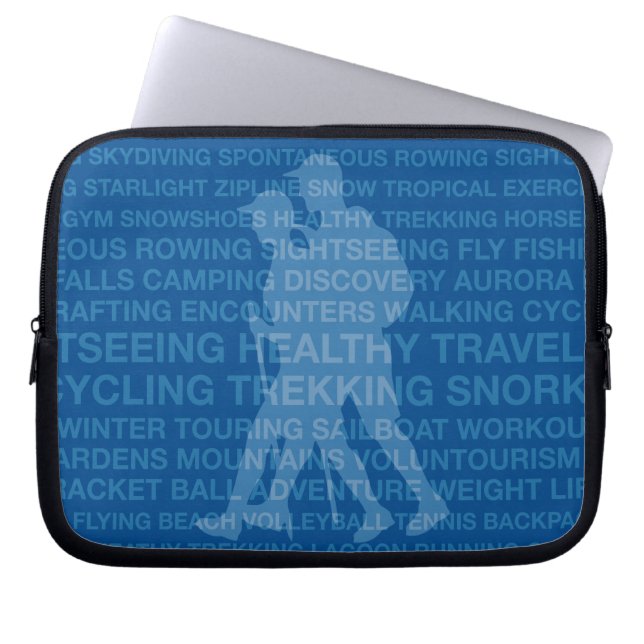 Healthy Trekking Typography Royal Wet Suit Laptop Sleeve (Voorkant)