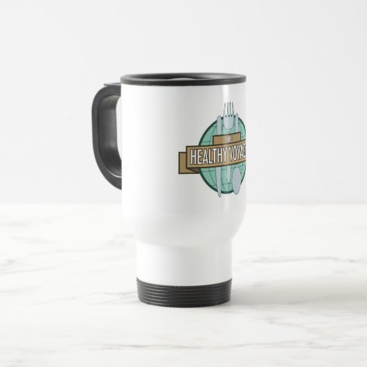 Healthy Voyager Logo Travel Mug Reisbeker (Voorkant links)