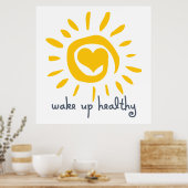 Healthy wakker worden poster (Keuken)