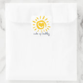 Healthy wakker worden vierkante sticker (Tas)