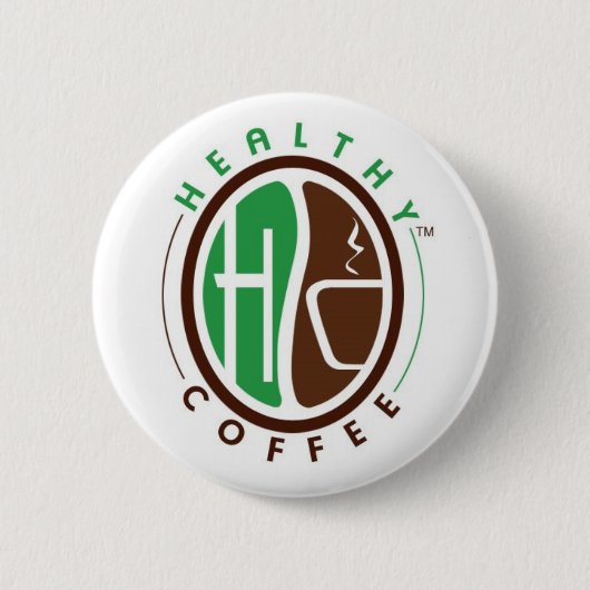HealthyCoffee-logo Ronde Button 5,7 Cm (Voorkant)
