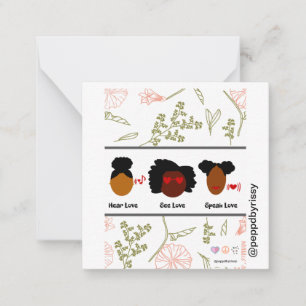 Hear Love, See Love, Speak Love Flat Card Notitiekaartje