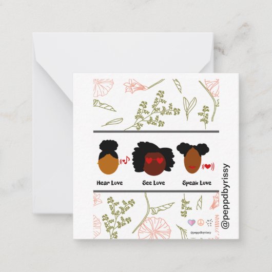 Hear Love, See Love, Speak Love Flat Card Notitiekaartje (Voorkant)