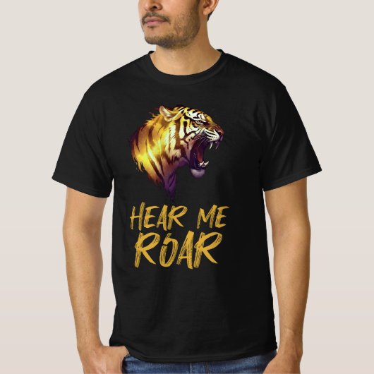 Hear Me Roar, Tiger Head Graphic T-shirt (Voorkant)