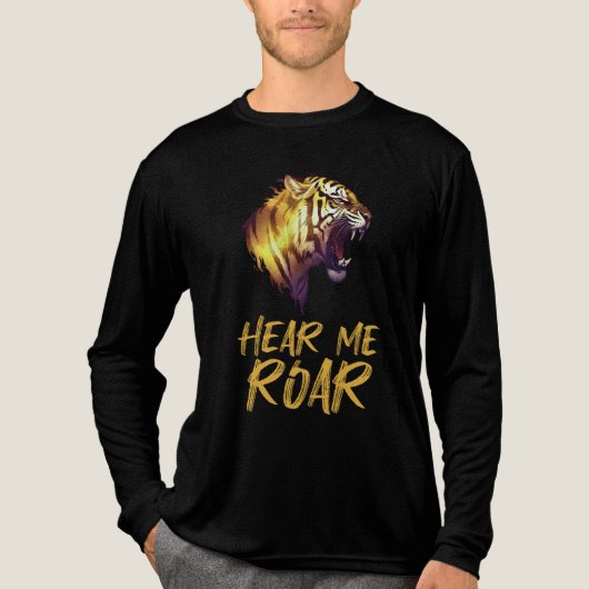 Hear Me Roar, Tiger Head Graphic Tri-Blend Shirt (Voorkant volledig)