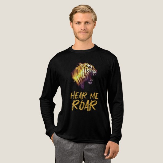 Hear Me Roar, Tijger Hoofd Grafisch Tri-Blend Shirt (Voorkant)