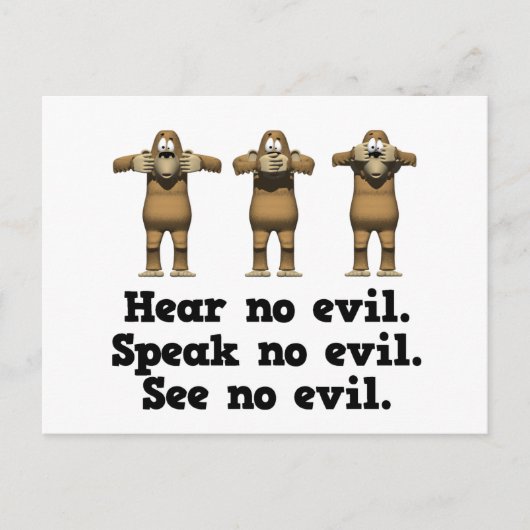 Hear No Evil Apen Briefkaart (Voorkant)