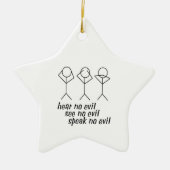 Hear No Evil Stick Figures Keramisch Ornament (Voorkant)