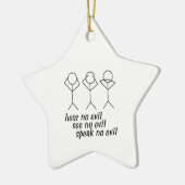 Hear No Evil Stick Figures Keramisch Ornament (Links)