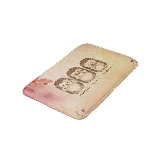 hear, see and speak no evil cute Hedgehogs Badmat (Gekanteld)