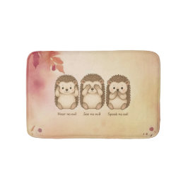 hear, see and speak no evil cute Hedgehogs Badmat