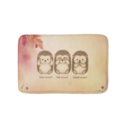 hear, see and speak no evil cute Hedgehogs Badmat (Voorkant)