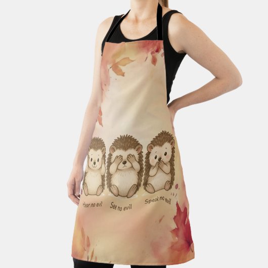 hear, see and speak no evil cute Hedgehogs Schort (Insitu)