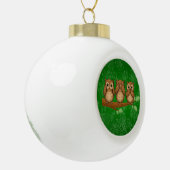 Hear, See, and Speak No Evil Owls Keramische Bal Ornament (Links)