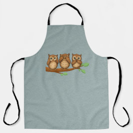 Hear, See, and Speak No Evil Owls Schort