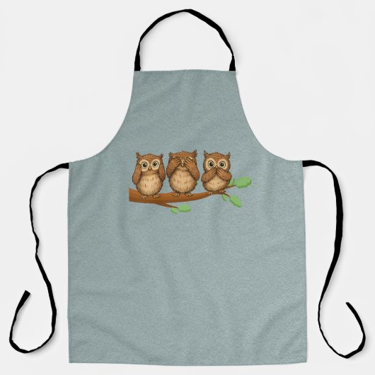 Hear, See, and Speak No Evil Owls Schort (Voorkant)