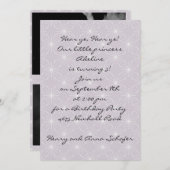 "Hear Ye, Hear Ye" Paarse glinsterende uitnodiging (Voorkant / Achterkant)