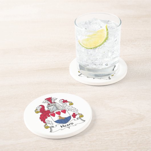 Heard Family Crest Zandsteen Onderzetter (Zijkant)