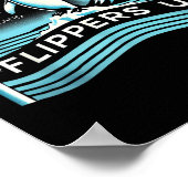 Heard Island Flippers Up Penguin Grappig Poster (Hoek)