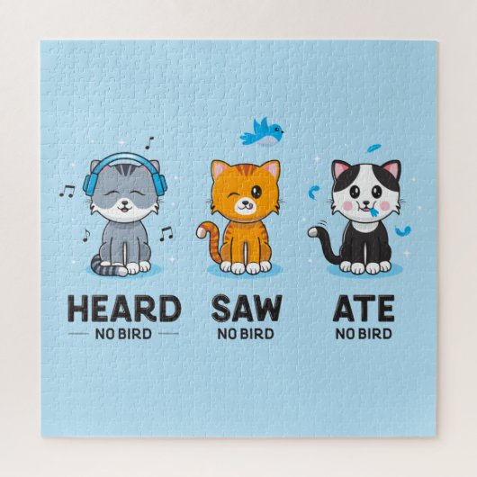 Heard Saw Ate No Bird Puzzle (20x20) Legpuzzel (Verticaal)