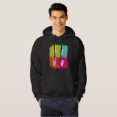 Hearing Aid Deaf Pride ASL hand sign language Gest Hoodie (Voorkant volledig)