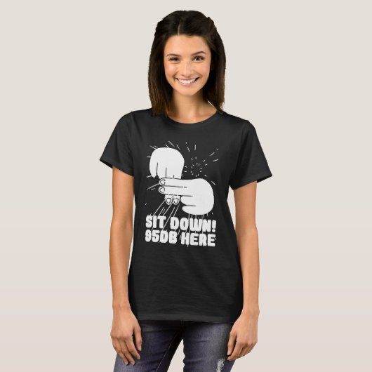 Hearing Aid Deaf Pride ASL hand sign language sit  T-shirt (Voorkant volledig)