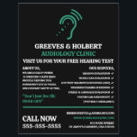 Hearing Aid Design, Audioloog, Audiology Clinic Flyer<br><div class="desc">Het ontwerp van de steun van het gehoor,  audioloog,  audiologie klinische Adverteren flyers door de opslag van het Visitekaartje.</div>