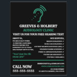 Hearing Aid Design, Audioloog, Audiology Clinic Flyer<br><div class="desc">Het ontwerp van de steun van het gehoor,  audioloog,  audiologie klinische Adverteren flyers door de opslag van het Visitekaartje.</div>