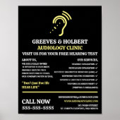 Hearing Aid Design, Audioloog, Audiology Clinic Poster (Voorkant)