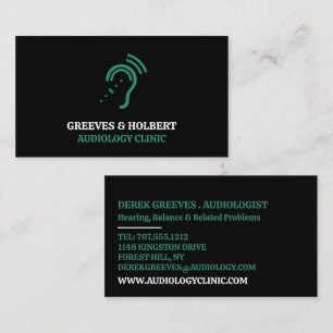 Hearing Aid Design, Audioloog, Audiology Clinic Visitekaartje