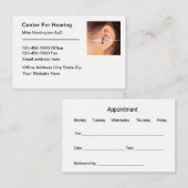 Hearing Aids ENT Appointment Business Cards Visitekaartje (Voorkant / Achterkant)