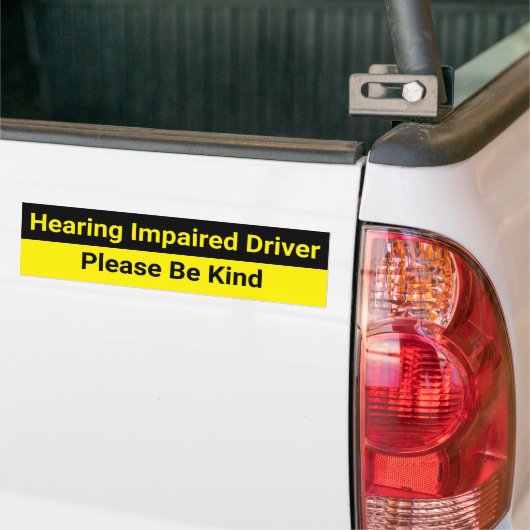 Hearing Impaired Driver Warning Bumpersticker (Op Truck)