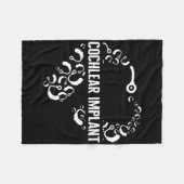 Hearing Loss Awareness Love Cochlear Implant Asl H Fleece Deken (Voorkant (Horizontaal))