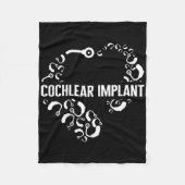 Hearing Loss Awareness Love Cochlear Implant Asl H Fleece Deken (Voorkant)