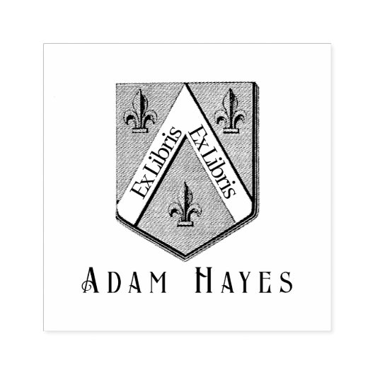 Hearldic middeleeuwse schild ex libris rubberstempel (Afrduk)