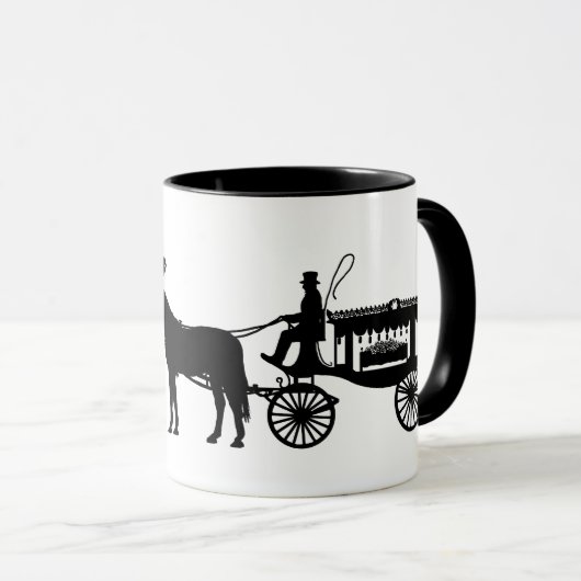 Hearse Carriage Silhouette Funeral Mok (Voorkant rechts)