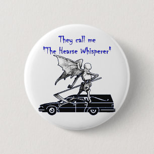 Hearse en Grim Reaper Skeleton Gothic Humor Ronde Button 5,7 Cm
