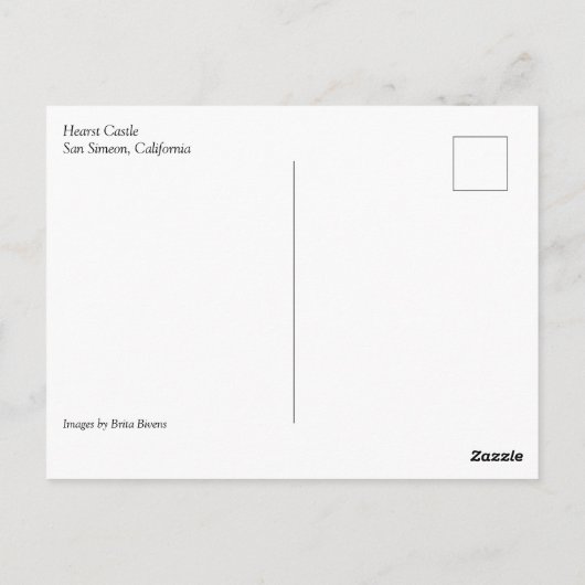 Hearst Castle, San Simeon, Californië Briefkaart (Achterkant)