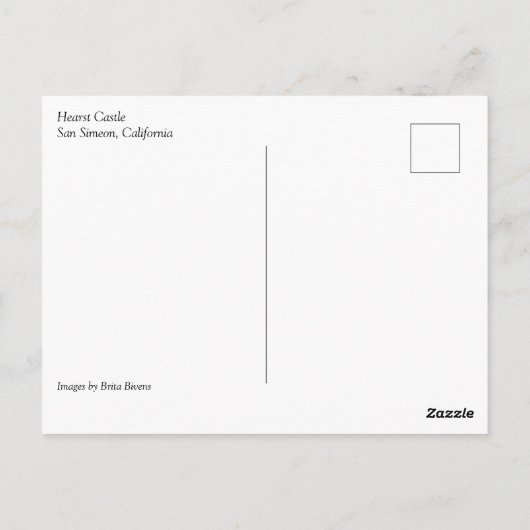 Hearst Castle, San Simeon, Californië Briefkaart (Achterkant)