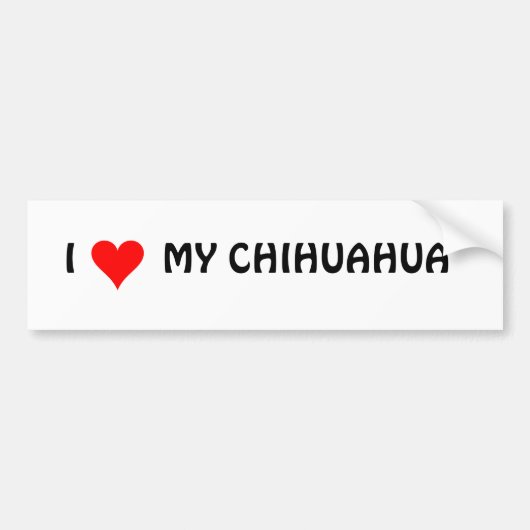 HEART1,         IMY CHIHUAHUA BUMPERSTICKER (Voorkant)