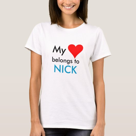 HEART1, Mijn, behoort tot, NICK T-shirt (Voorkant)