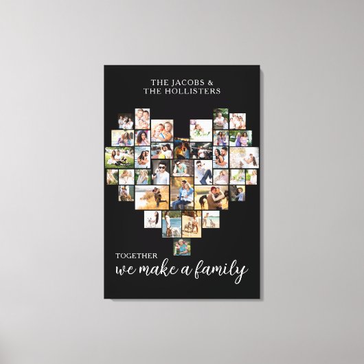 Heart 36 Foto Collage Canv Canvas Afdruk (Voorkant)