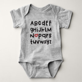 Heart ABC Baby Bodysuit