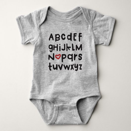 Heart ABC Baby Bodysuit (Voorkant)