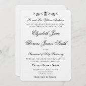 Heart Accent Elegant Wedding Invitation Kaart (Voorkant / Achterkant)
