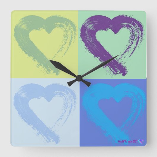 Heart Acrylwandklok Vierkante Klok (Voorkant)