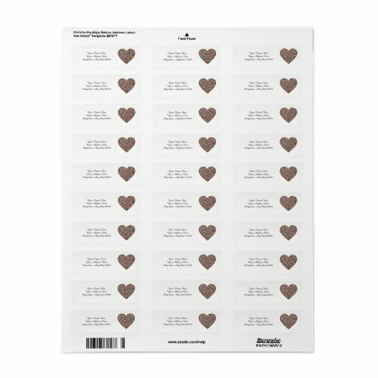 Heart Address Labels (Full Sheet)