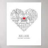 Heart Adelaide City Map (Australië) Poster (Voorkant)